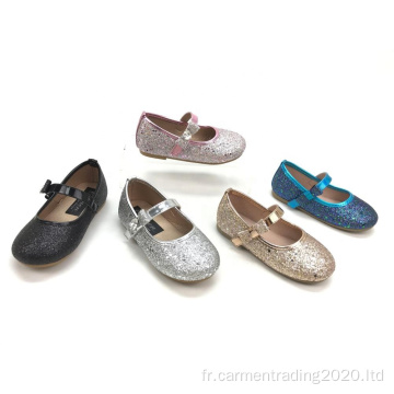 Nouvelles chaussures de dressage plates glitter pour enfants